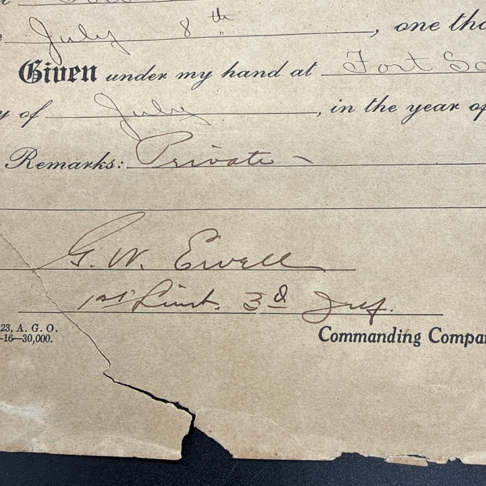 WWI 1916 U.S. Army Fort Sam Houston 3rd Infantry Regiment Military Instruction