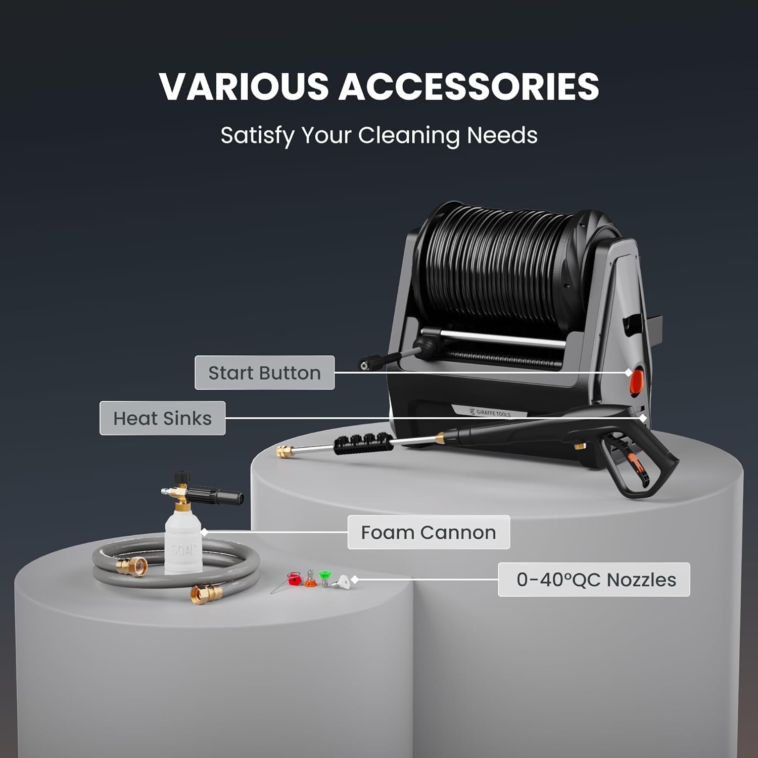 Giraffe Tools Electric Pressure Washer Power Washer with 100FT Hose Max 2400 PSI