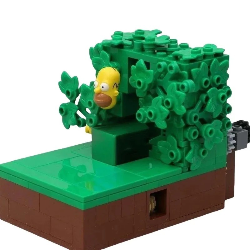 Homer Disappearing into Bush Meme – 227PCS Simpsons Building Block Set Funny Toy