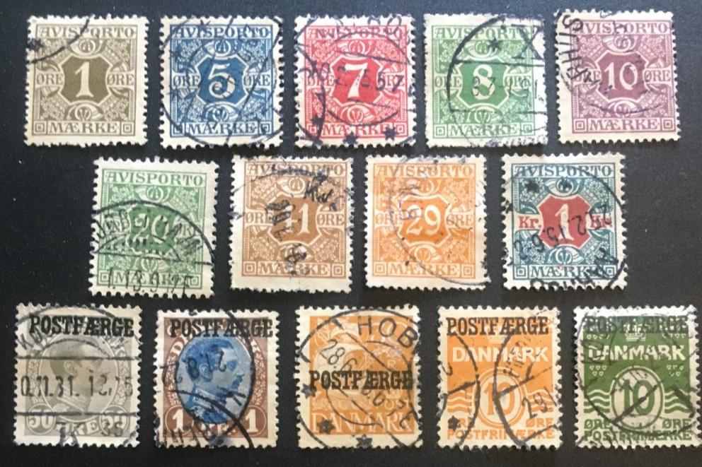 DENMARK COLLECTION OF OLD BACK OF OLD NEWSPAPER STAMPS LOT 12