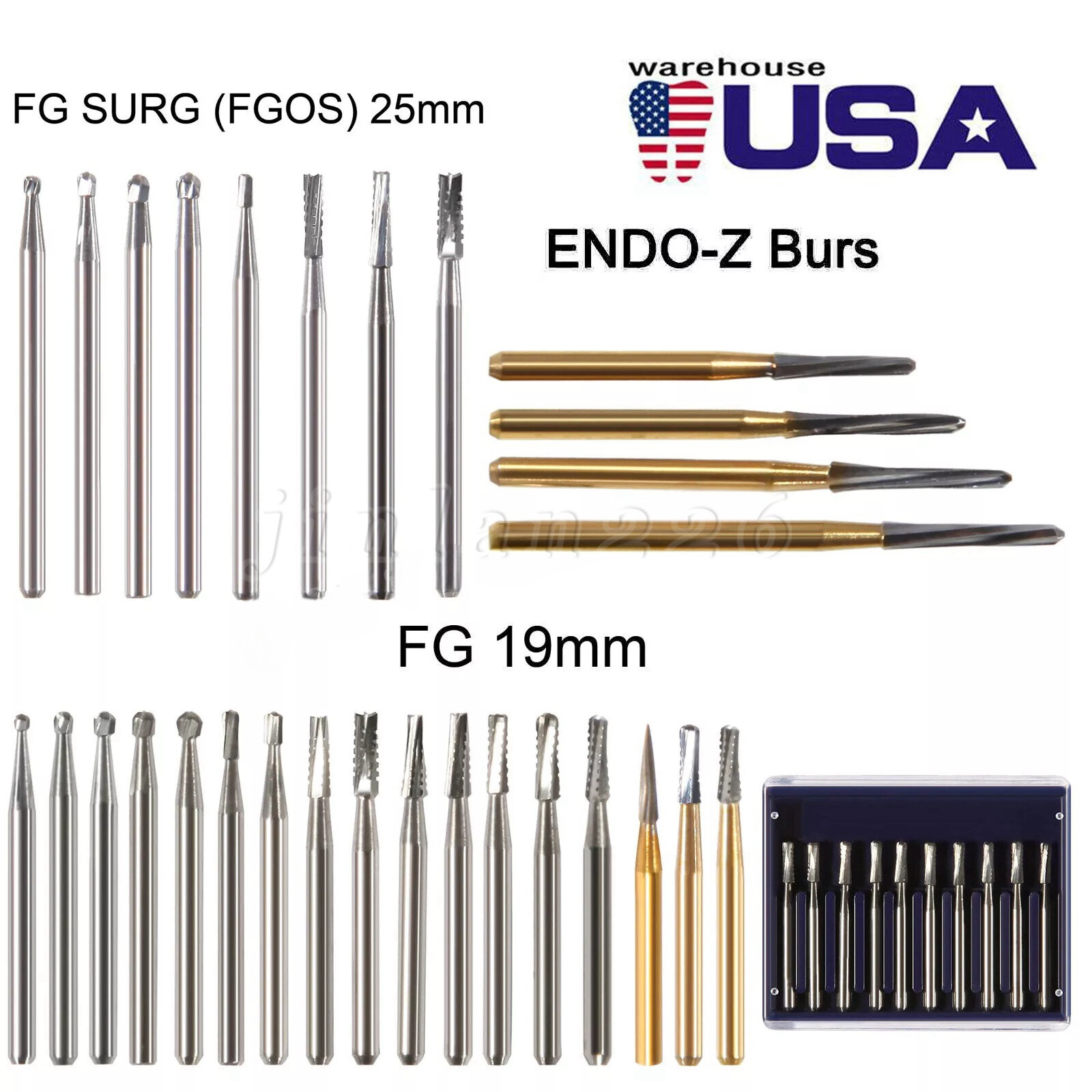 Dental Carbide Burs FG Friction Grip Round Tungsten Carbides High Speed
