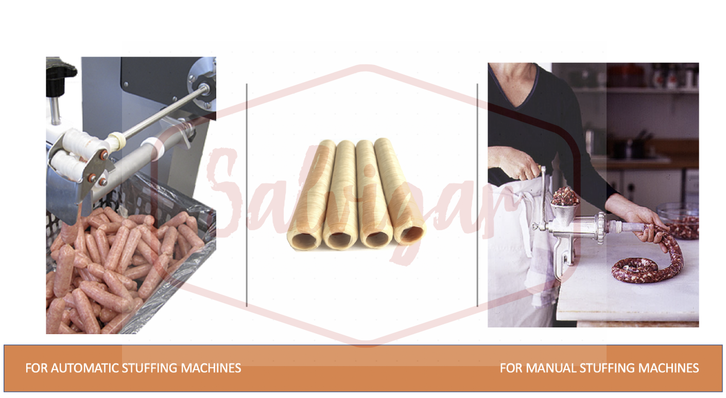 Collagen Casings Dry 16mm / 50ft Lenght for stuffing 31 Lb 270 sausages 3 sticks