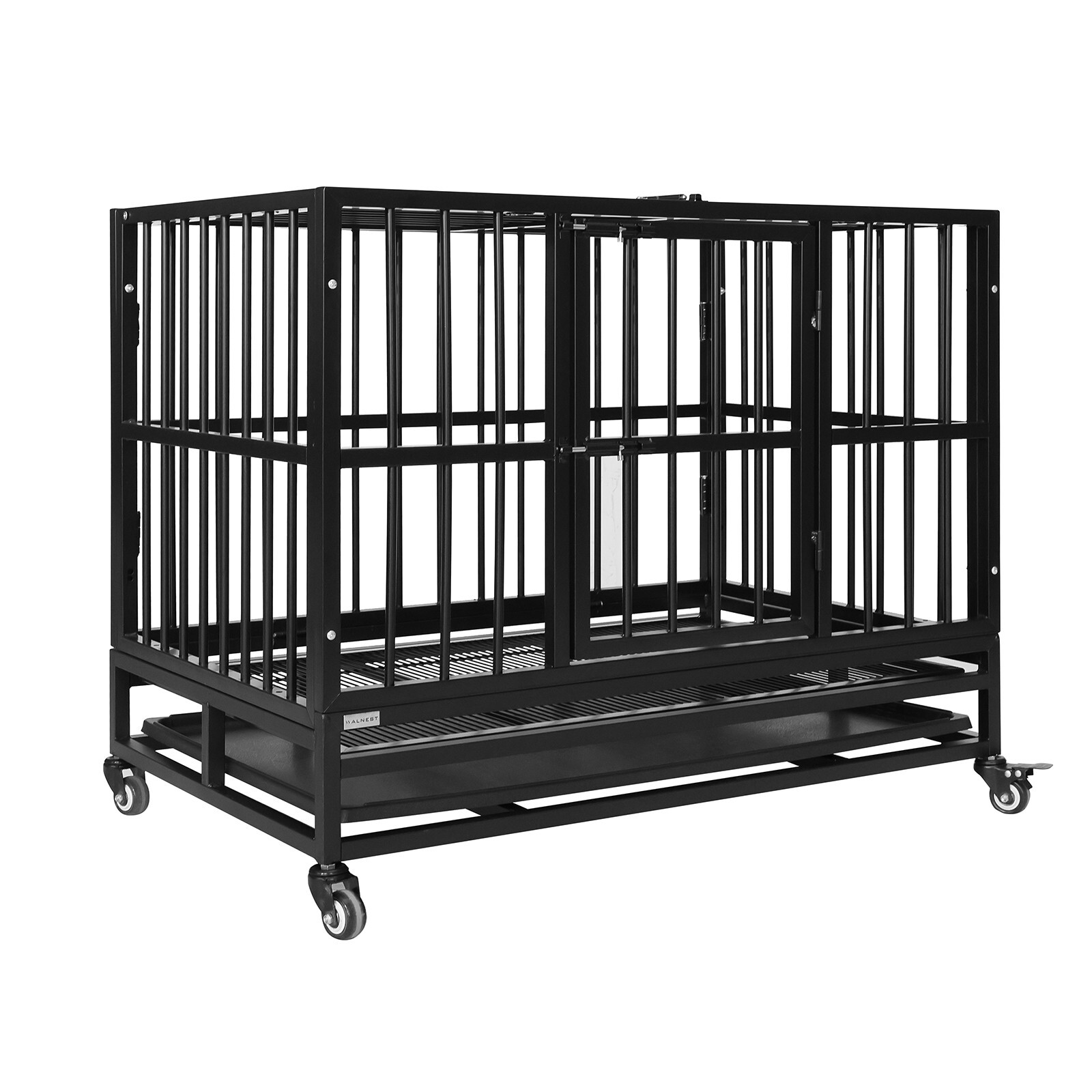 36"/43"/47" Heavy Duty Dog Cage Crate Metal Kennel Pet Playpen House w/ Tray