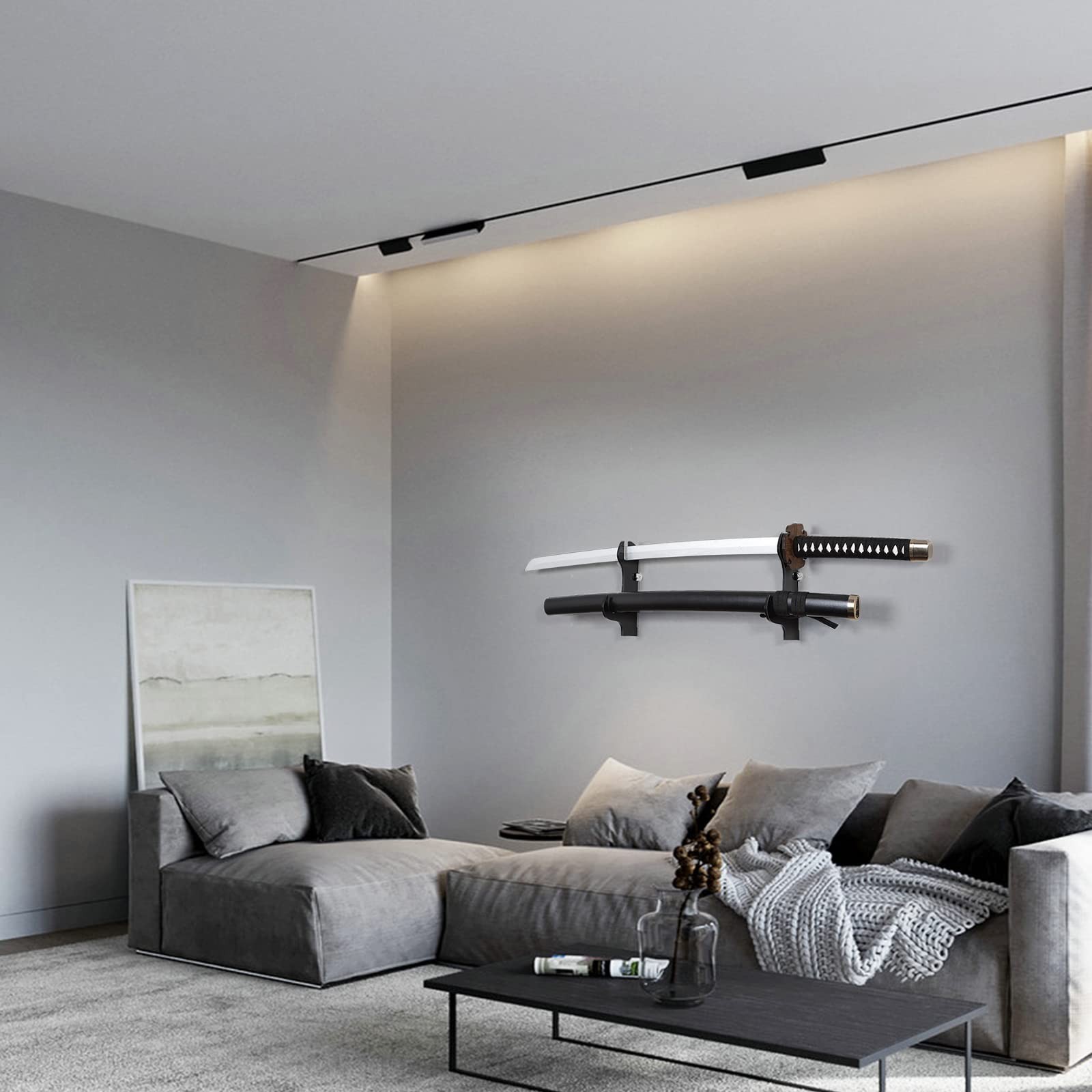 BYTOTU Samurai Sword wall mount-katana stand mount-（black）sword mount display...