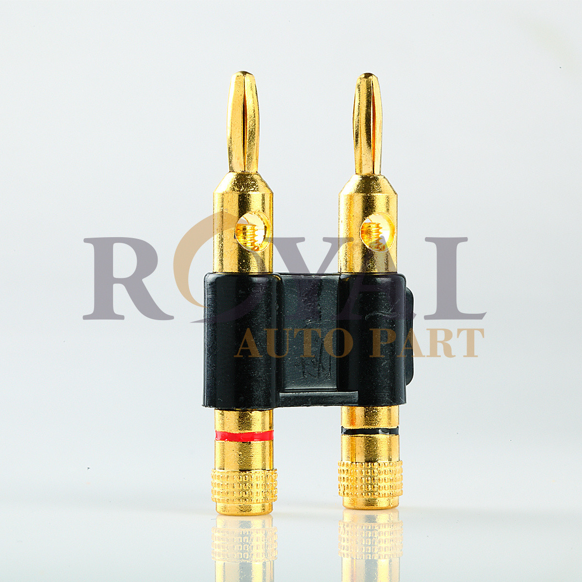 NEW Premium gold Dual 2 banana plug post jack speaker wire cable audio connector