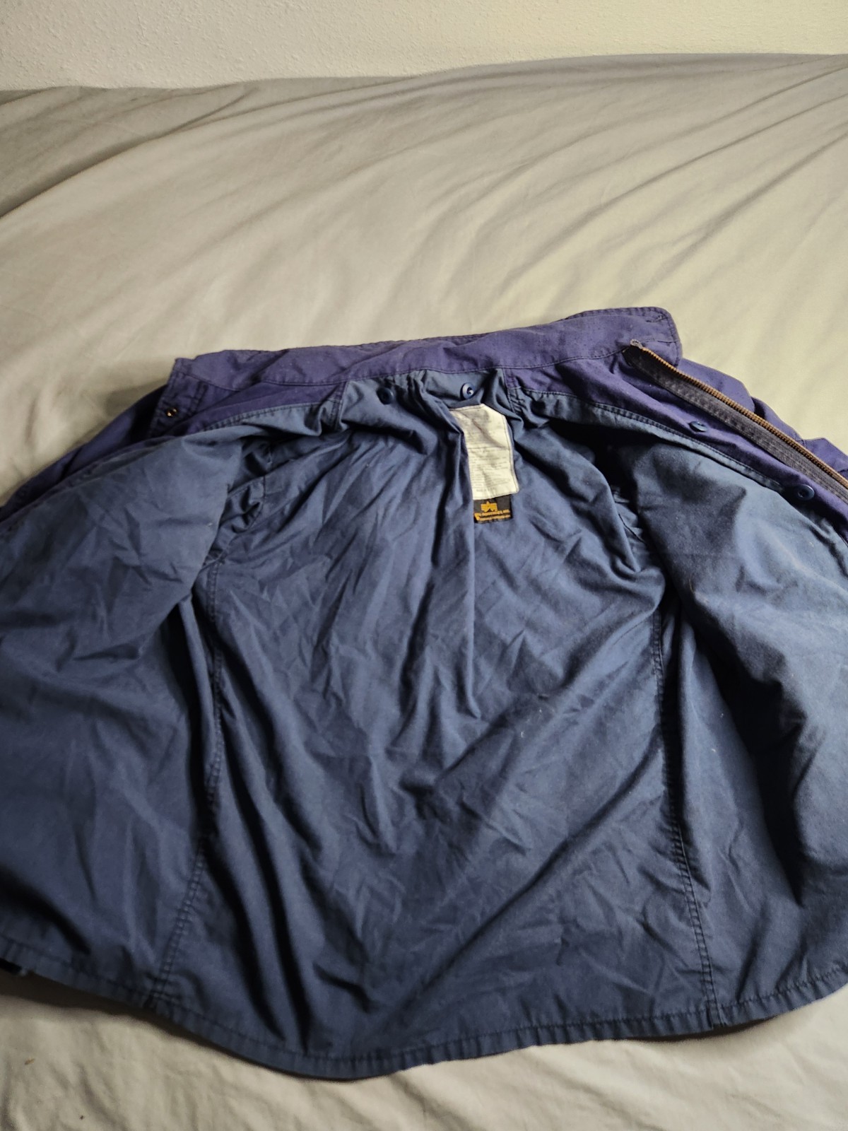 Alpha Industries M-65 Cold Weather Field Jacket Coat Mens Sz Large Blue Navy USA