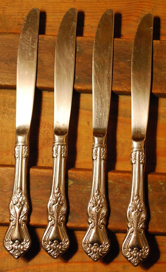 SET 4 DINNER KNIVES Reed & Barton Stainless Steel Flatware MARLBOROUGH 18/10 Exc
