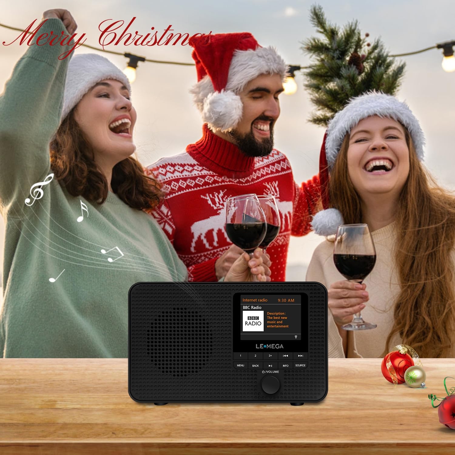 LEMEGA IR1 Portable WiFi Internet Radio,FM Digital Radio,Bluetooth Black