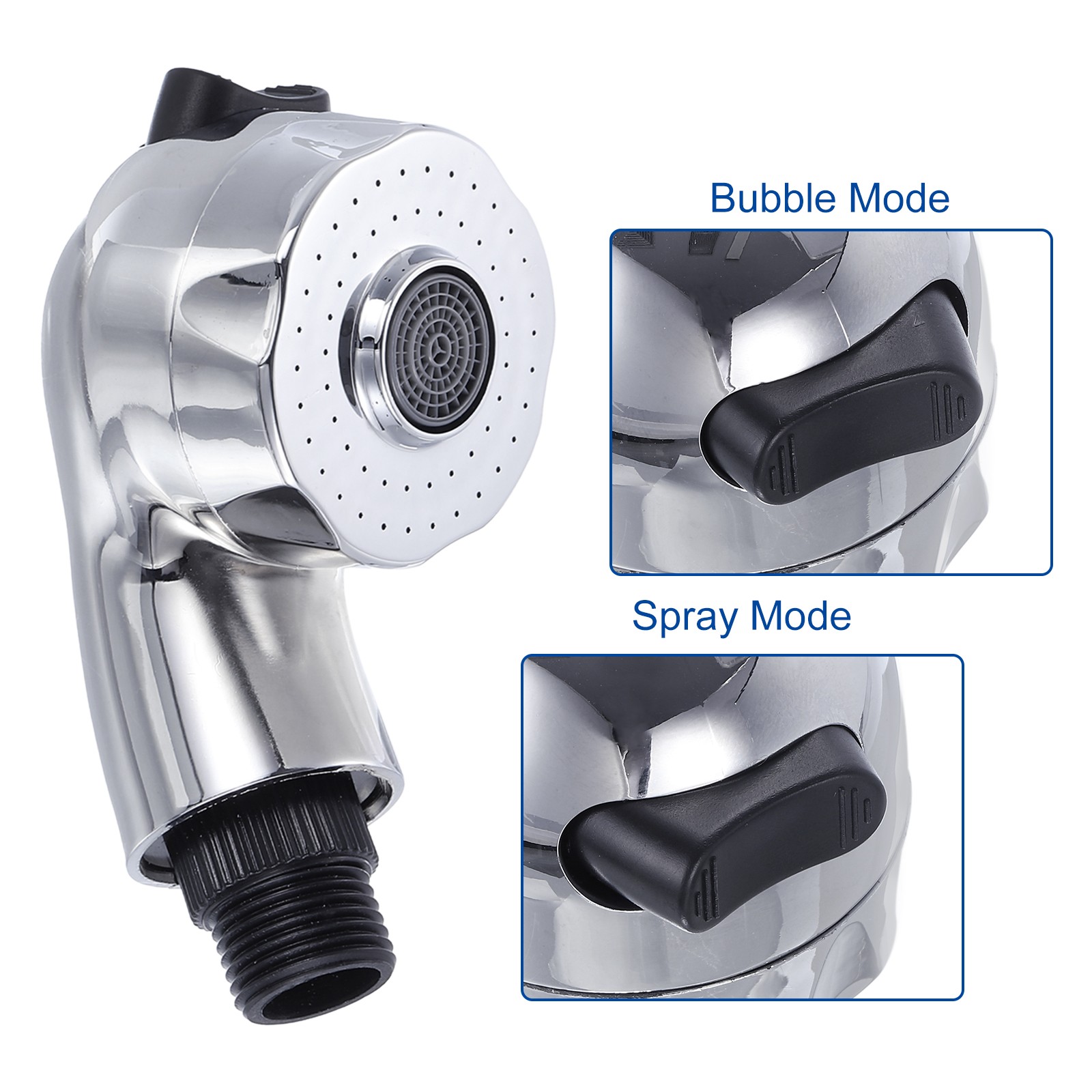 Shampoo Bowl Sprayer Head Sink Faucet Sprayer with 2 Buttons Silver