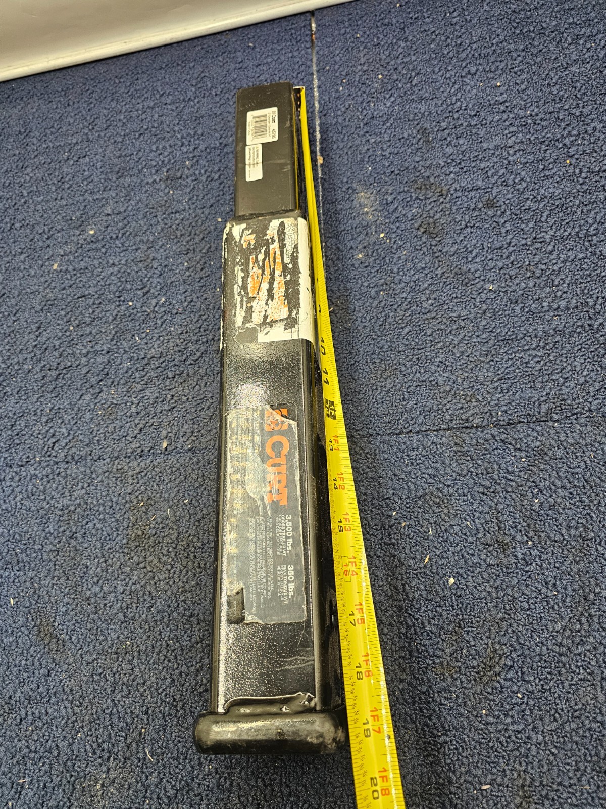 Curt 45795 14" Receiver Tube Extender 2" Shank 3,500 lbs Gloss Black Powder Coat