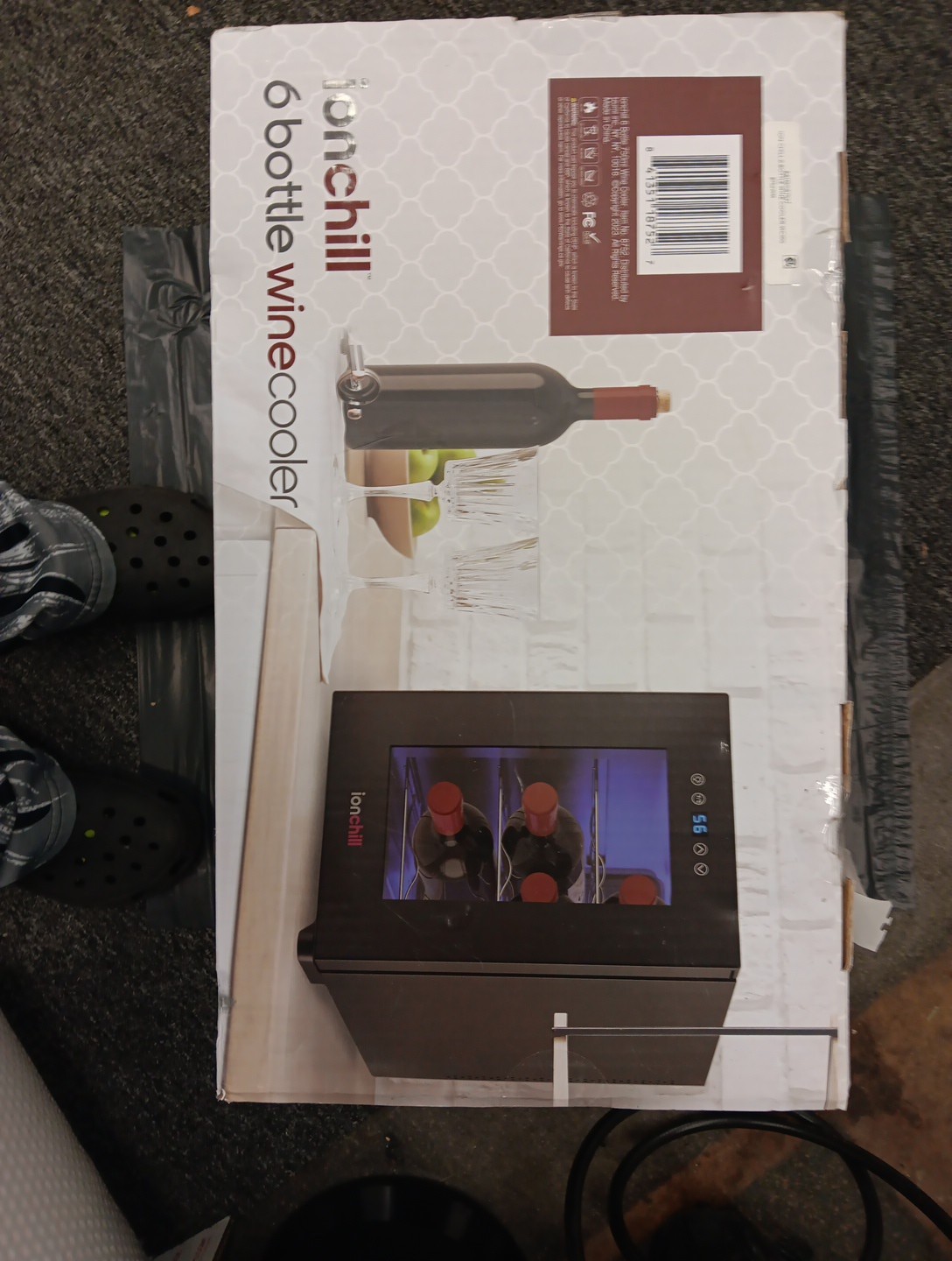 Ionchill 6 Bottle Wine Cooler Countertop Fridge Black LED Display 15lb Unit