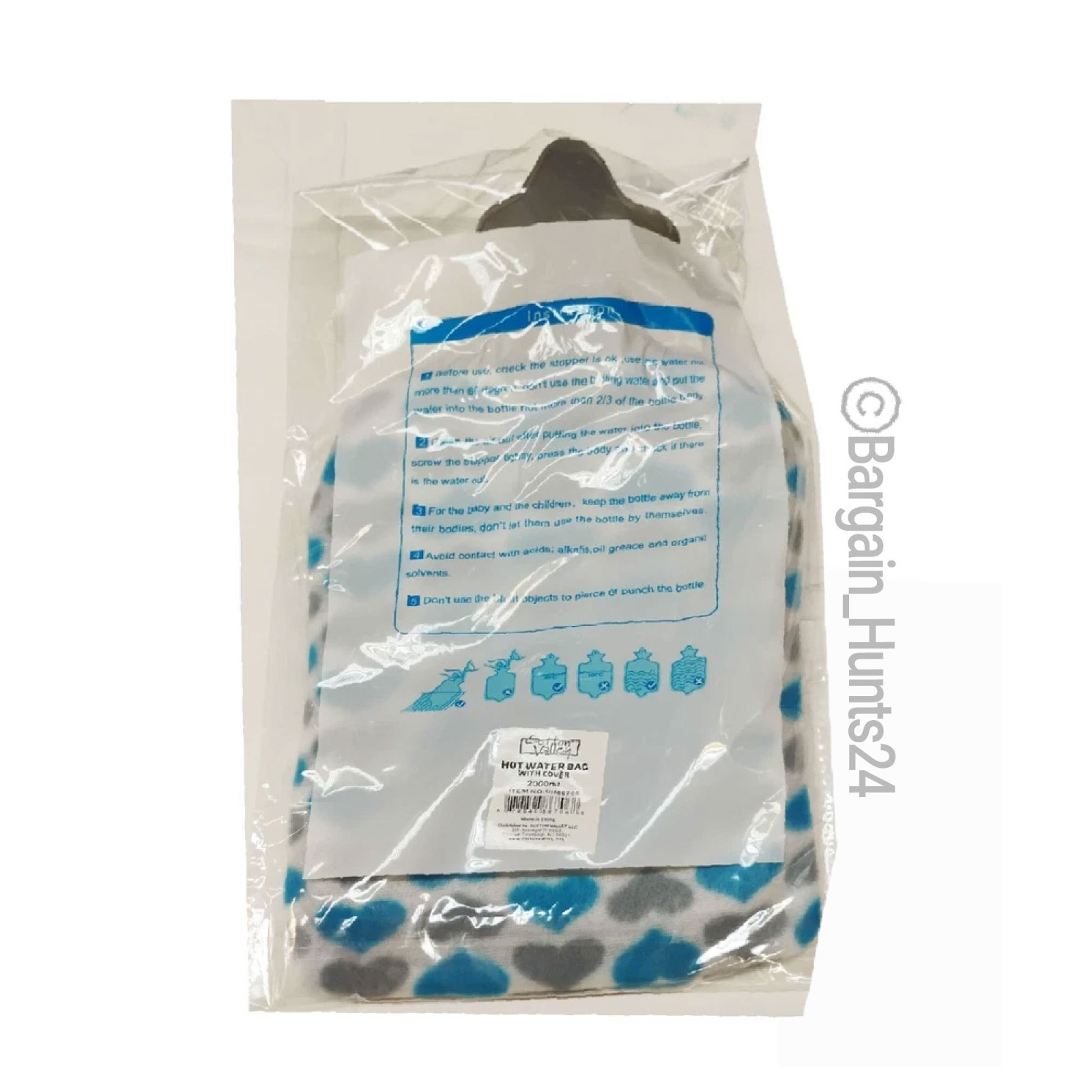 Hot Water Bottle with Plush Cover Rubber Bag For Warm Therapy 2000ml (Pack of 1)