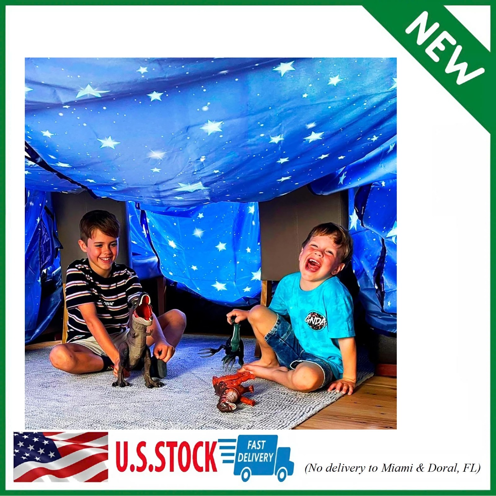 Blanket Fort Building Kit for Kids 4-8 8-12+ - Make a Portable Playhouse, Pla...