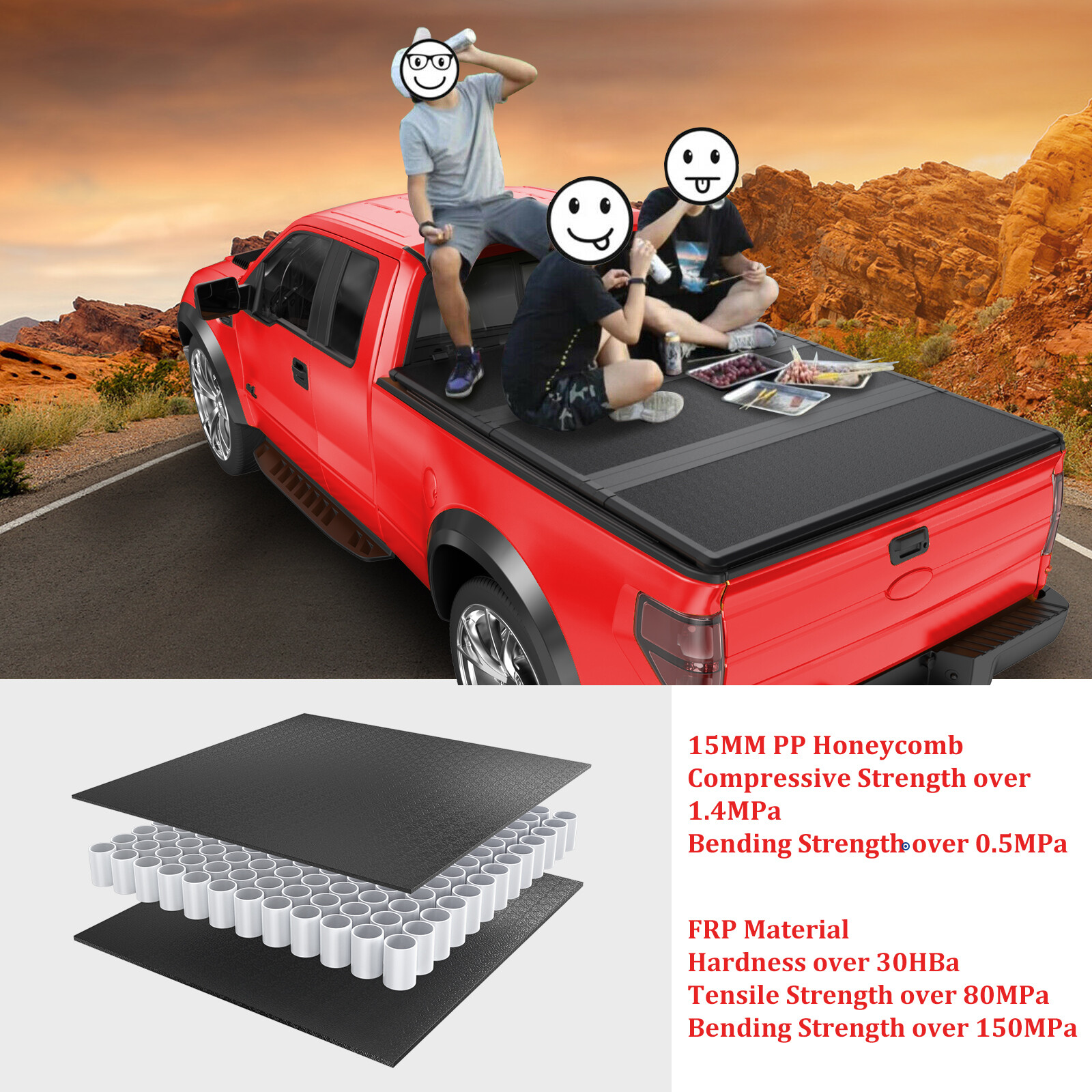 5.8FT Hard Solid Tonneau Cover For 2007-2024 Silverado Sierra 1500 Truck Bed