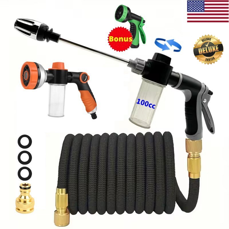 Pocket Hose Copper Bullet 100ft-150ft Garden Hose With 2 Thumb Spray Nozzle