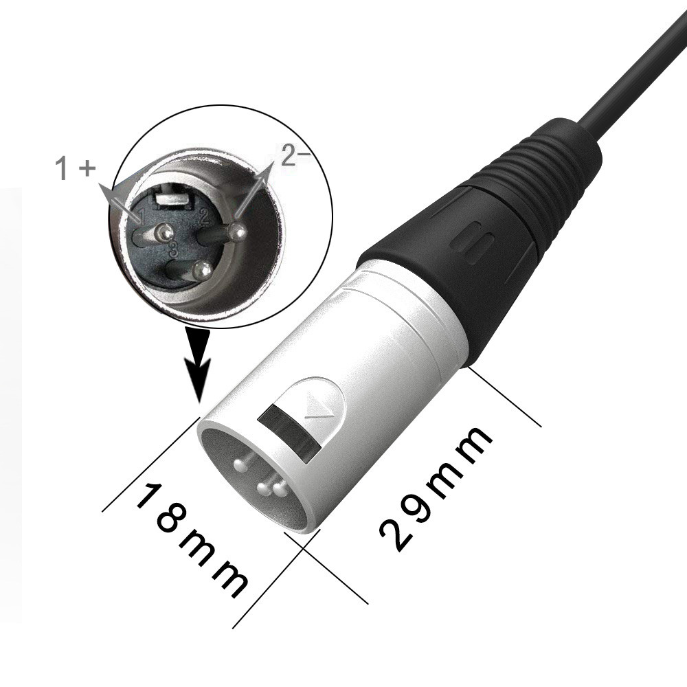 42V charger microphone XLR for 36V Lithium Li-ion electric bicycle ebike battery