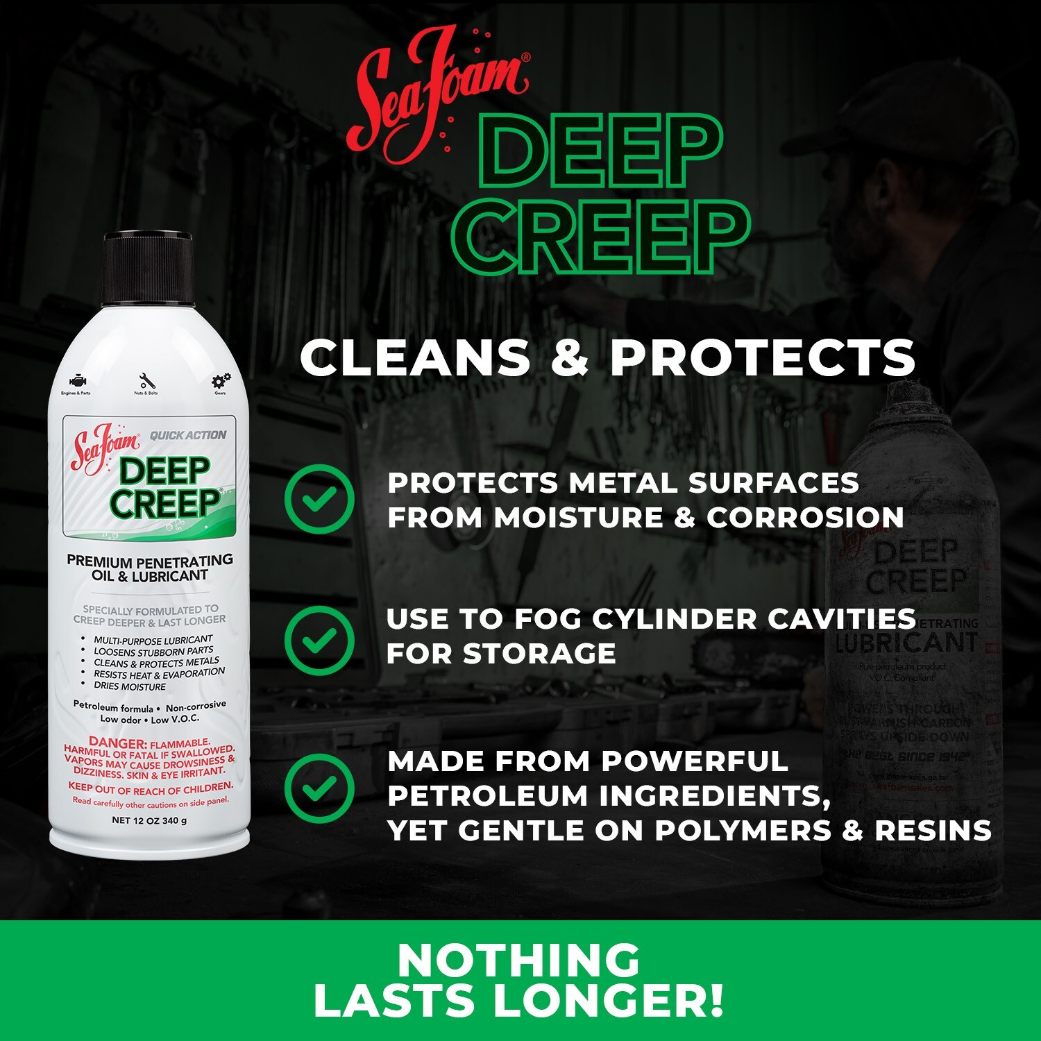 Sea Foam Deep Creep Penetrating Oil and Lubricant DC14 12 oz Pack of 2