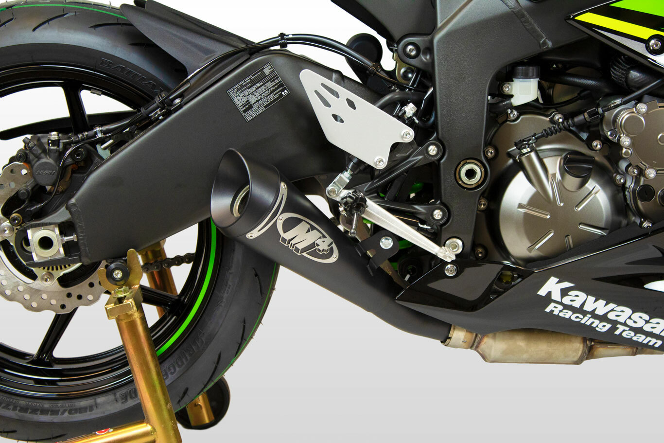 M4 Exhaust Kawasaki ZX6R 2009 to 2024 BLACK GP19 Slip On Muffler IN STOCK
