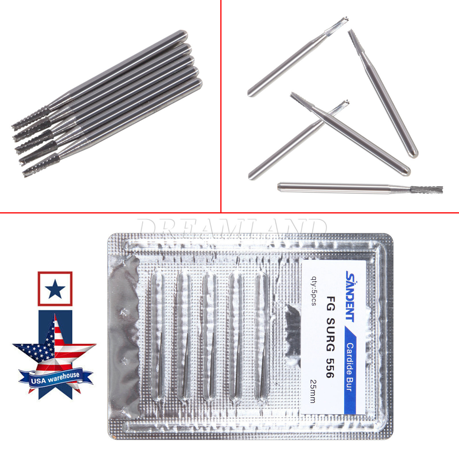 Dental Surgical Bur Long 557L 558 556 Carbide Burr 25mm High Speed