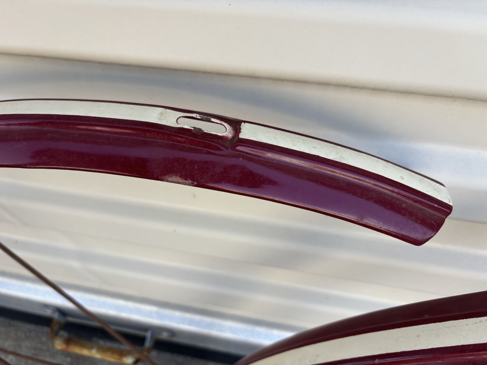 ANTIQUE 1900'S CIRCA 28" REPAINTED MOTORBIKE FRONT AND REAR FENDER SET