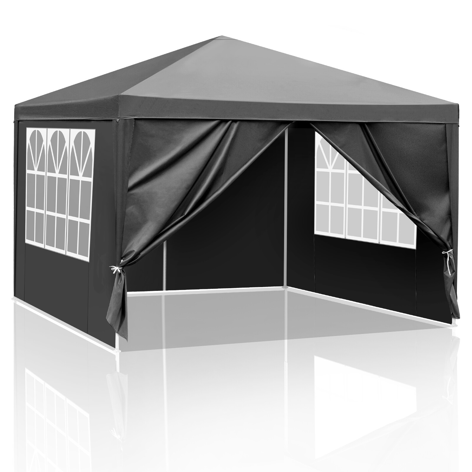 10'x10' Patio Gazebo Waterproof Outdoor Canopy Tent Party Tent With 4 Walls 4