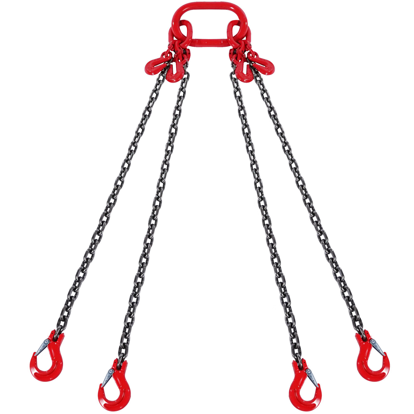 VEVOR 3/8" x 10' Chain Sling 4 Legs G80 Lifting Chain with Grab Hooks 18400 lbs