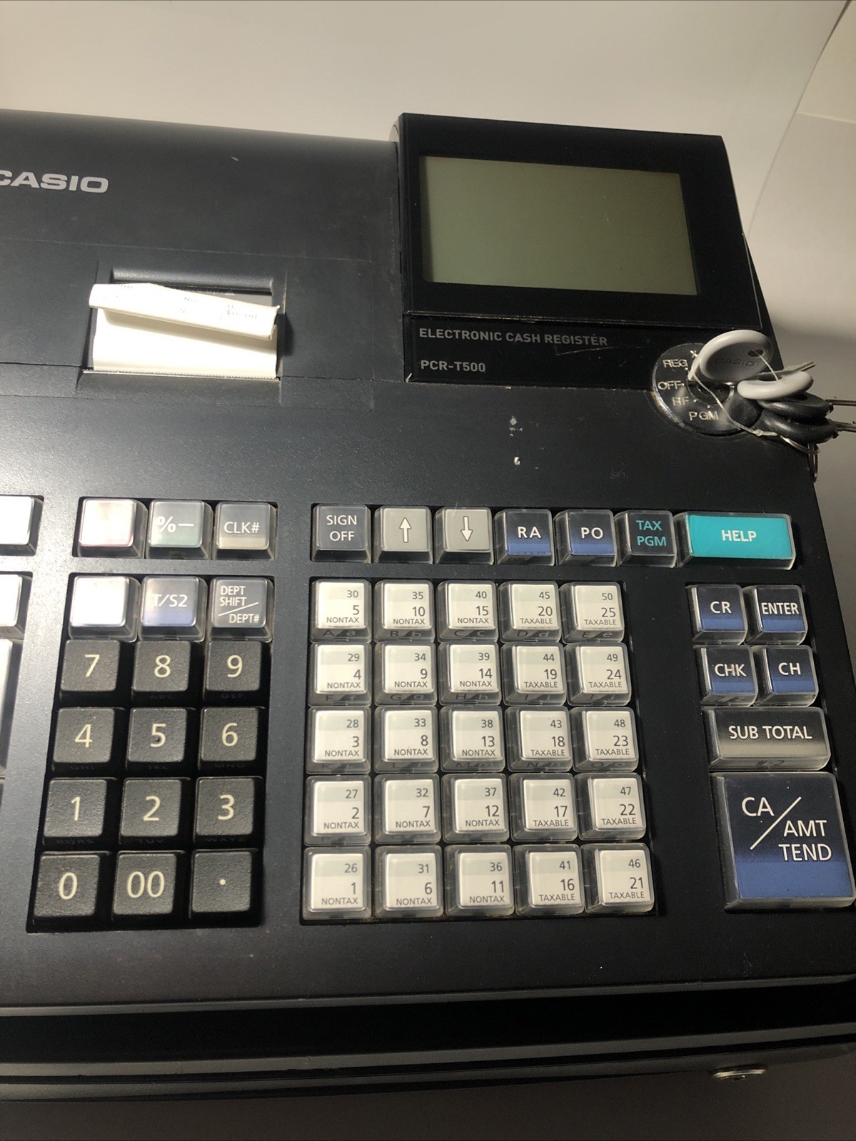 Casio PCR-T500 Electronic Cash Register Thermal Print Manual Drawer Keys Store