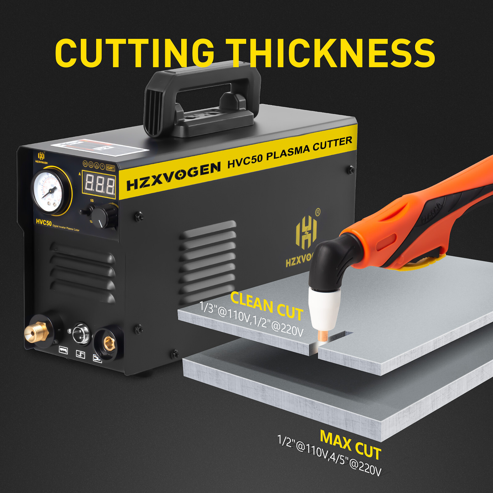 Powerful Air Plasma Cutter 110/220V IGBT Contact Touch Arc Cutting Machine 40Amp