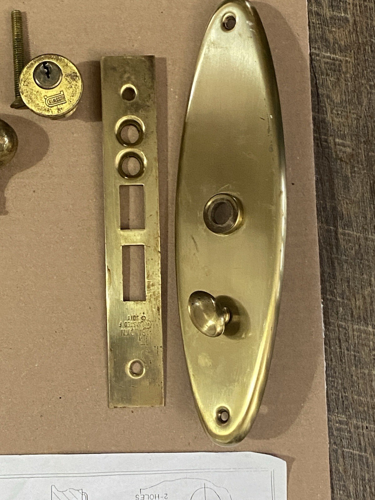 Vintage Brass Baldwin Entry Mortise Lock Set Springfield Estate Collection 1970s