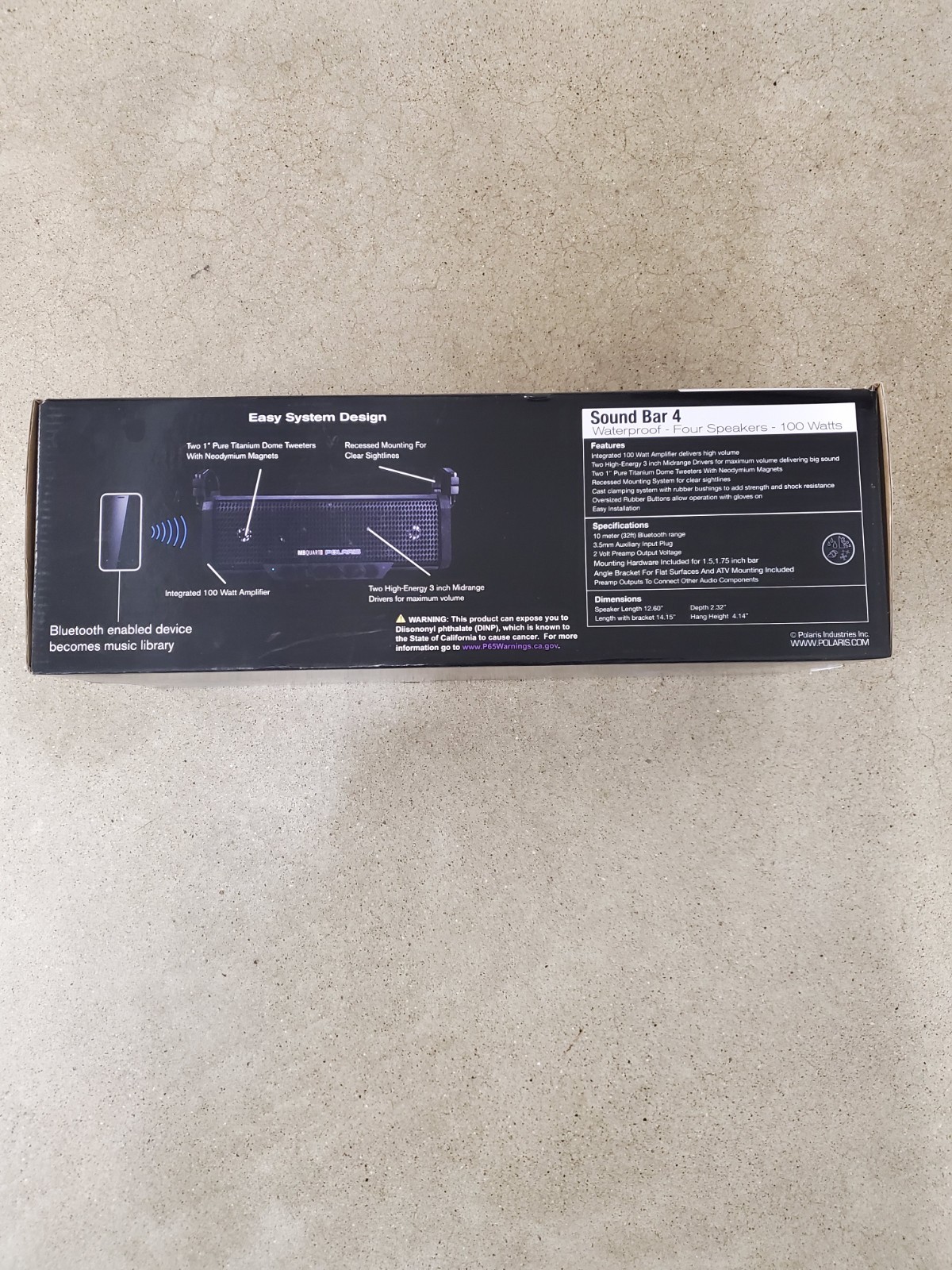 NOS Polaris RZR New OEM, Dual Mid-Range/Mid Bass Sound Bar 4 by MB Quart 2881230