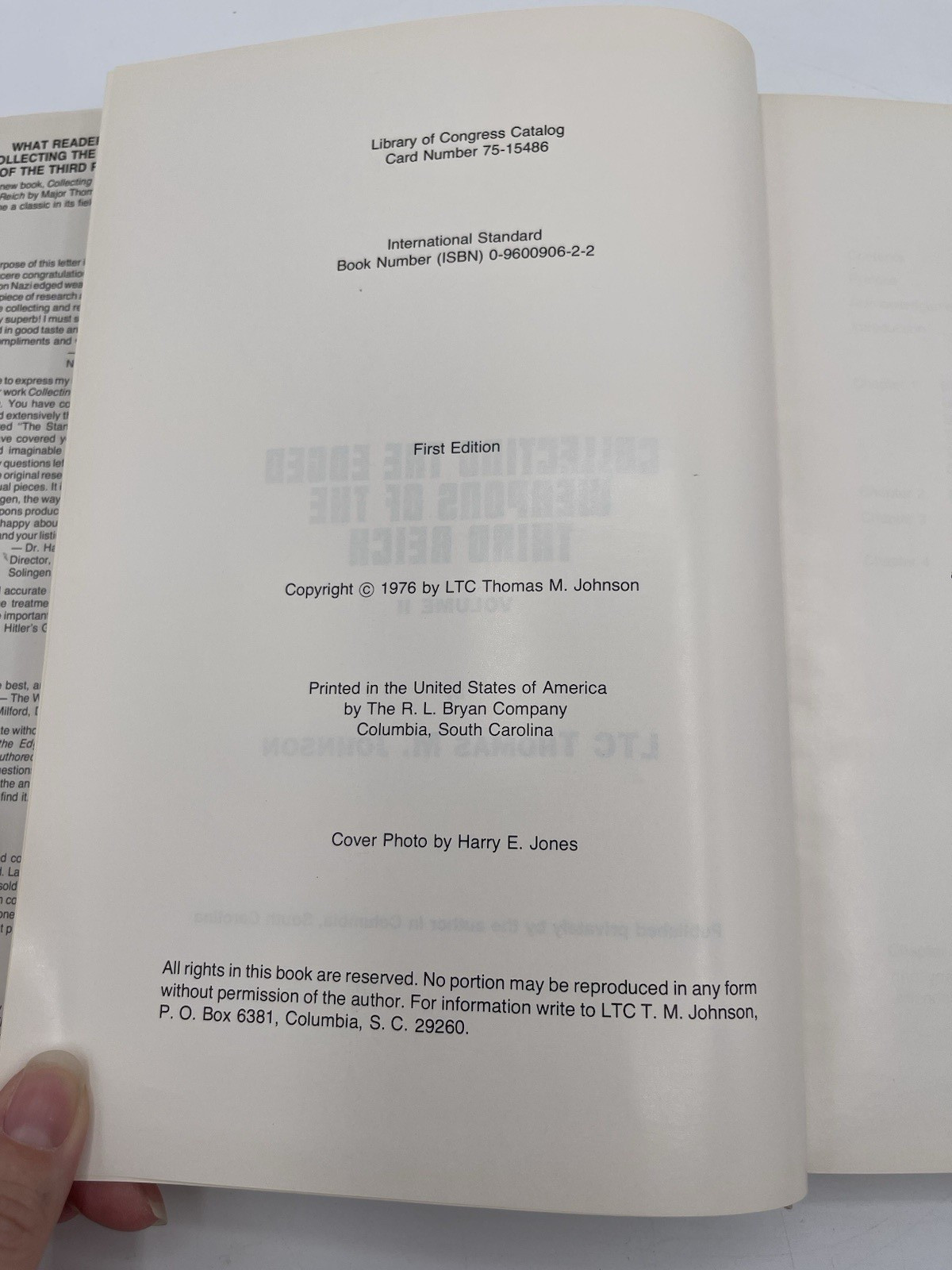 Collecting the Edged Weapons of the Third Reich, Volume 2 LTC. Thomas M. Johnson