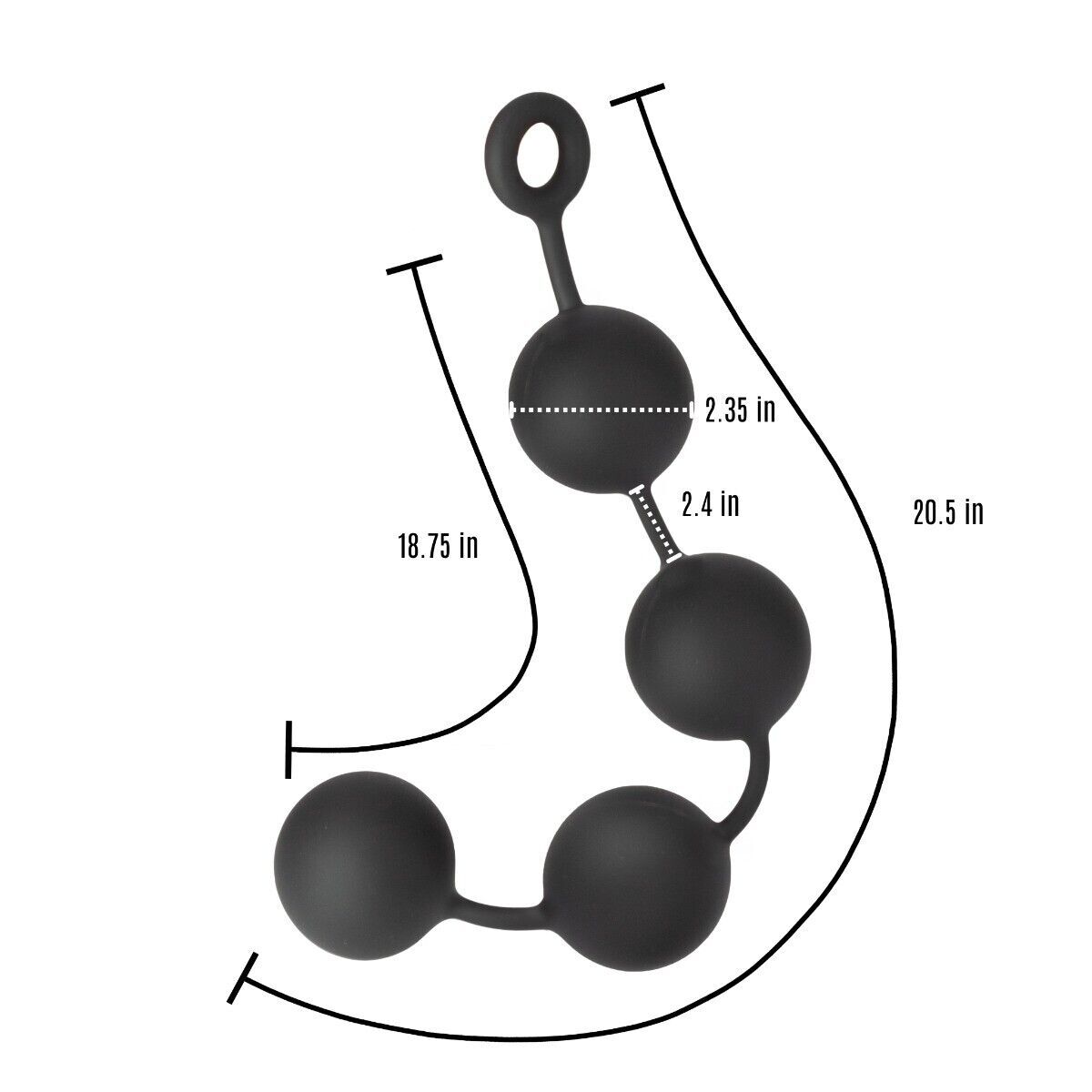 Silicone 2.35" Super Big Huge Extra Large XL Anal Beads Butt Plug Pull Ring