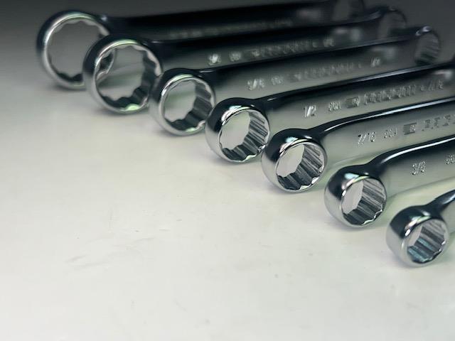 NEW Facom 7pc Set 10° Offset Stubby THIN WALL  Box End SAE Wrench Set 1/4-13/16"