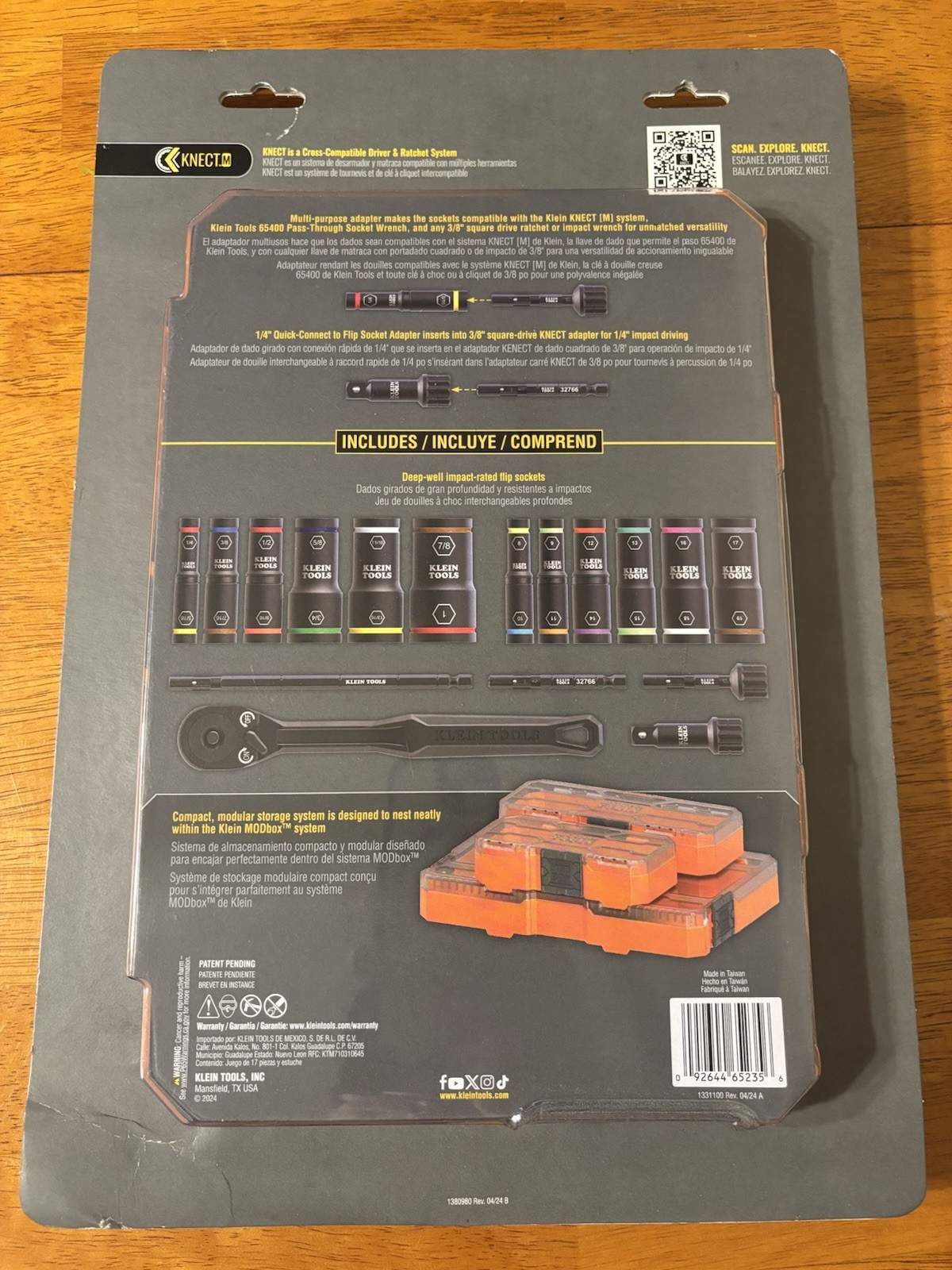 Klein Tools 65626 Flip-24 Deep-Well Heavy-Duty Impact Socket Set SAE/Metric NEW