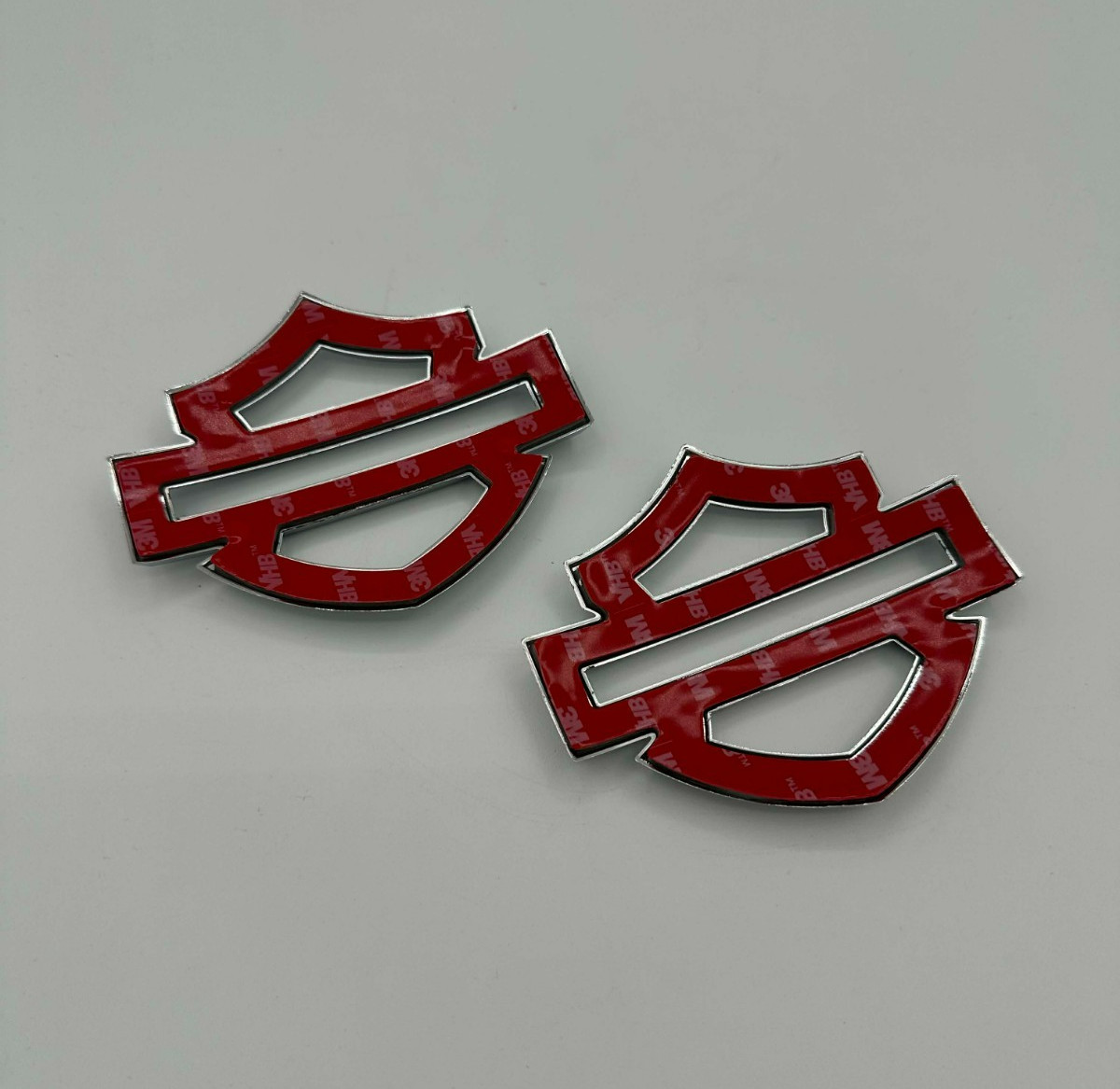 Harley Davidson Emblems 2 pcs CHROME Puffy Custom 3M Adhesive Fuel Tank Badge