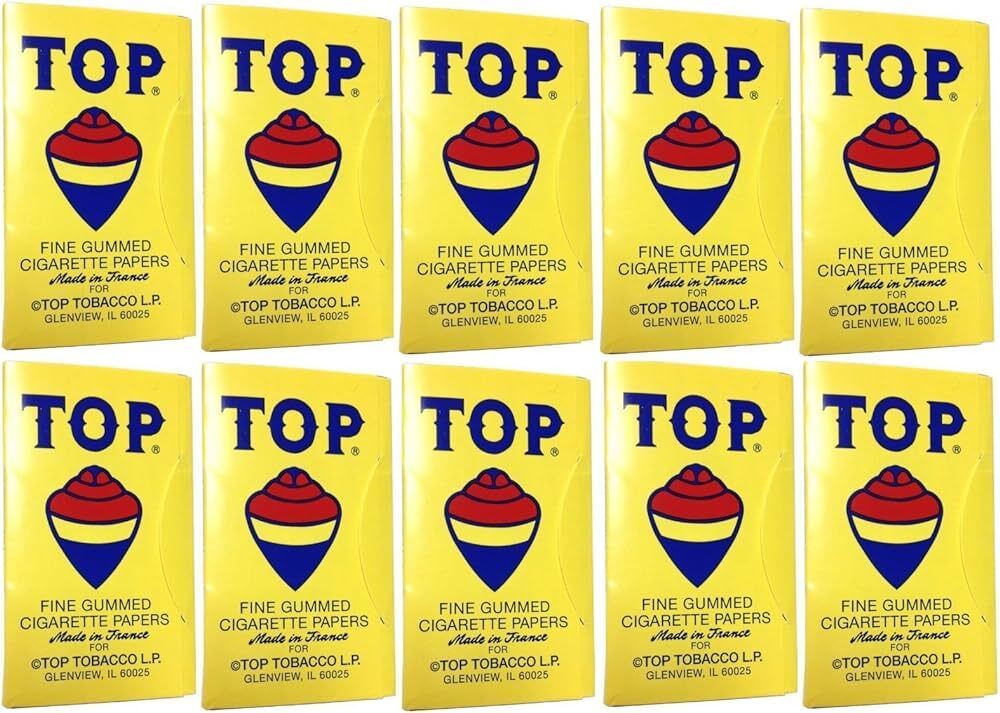 TOP Rolling Papers Fine Gummed Cigarette Paper (10 Booklets, 100 Leaves In Each)