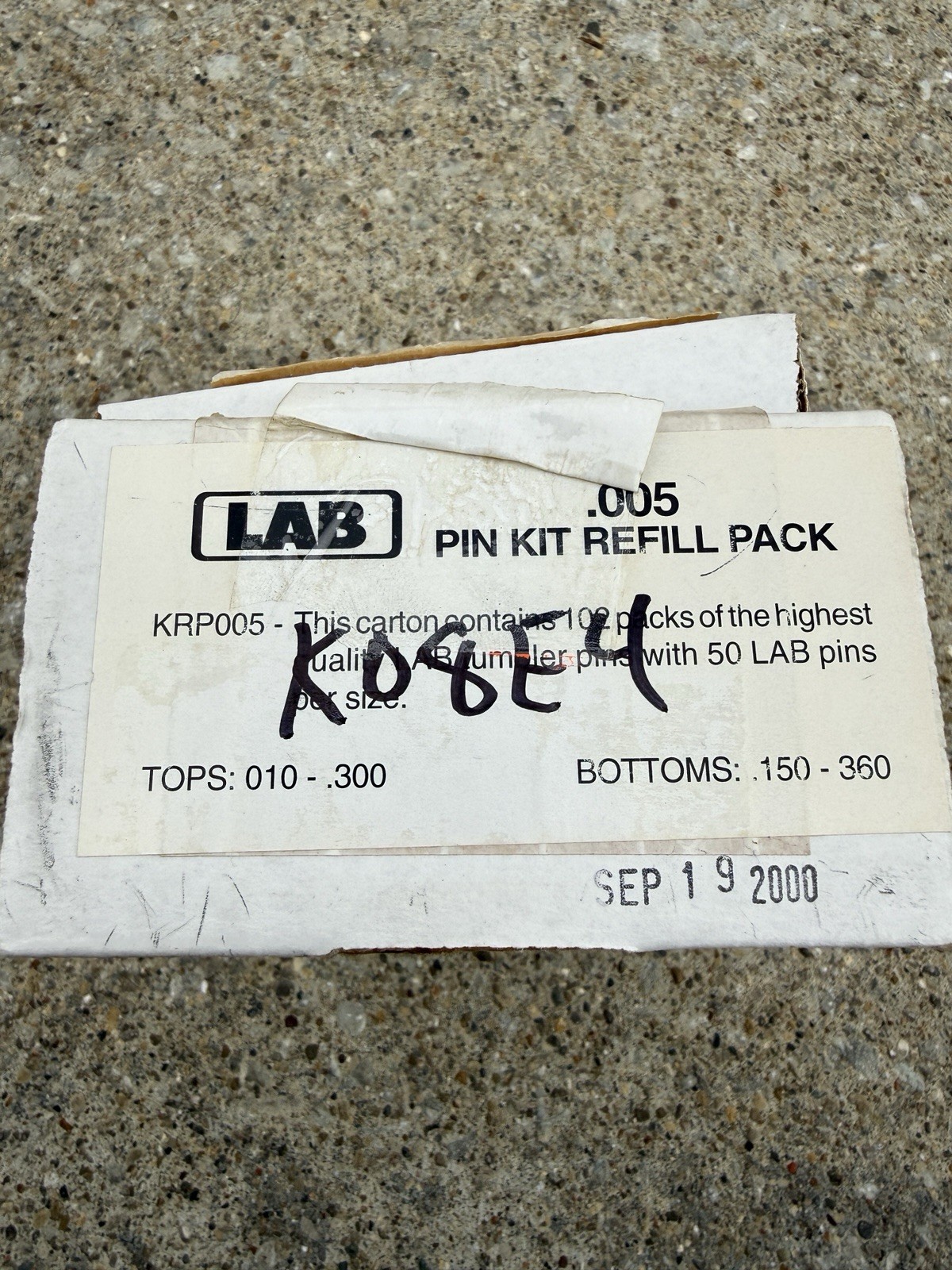 LAB .005 Professional Top/Bottom Pin PARTIAL Kit Refill Pack KRP005 Locksmith