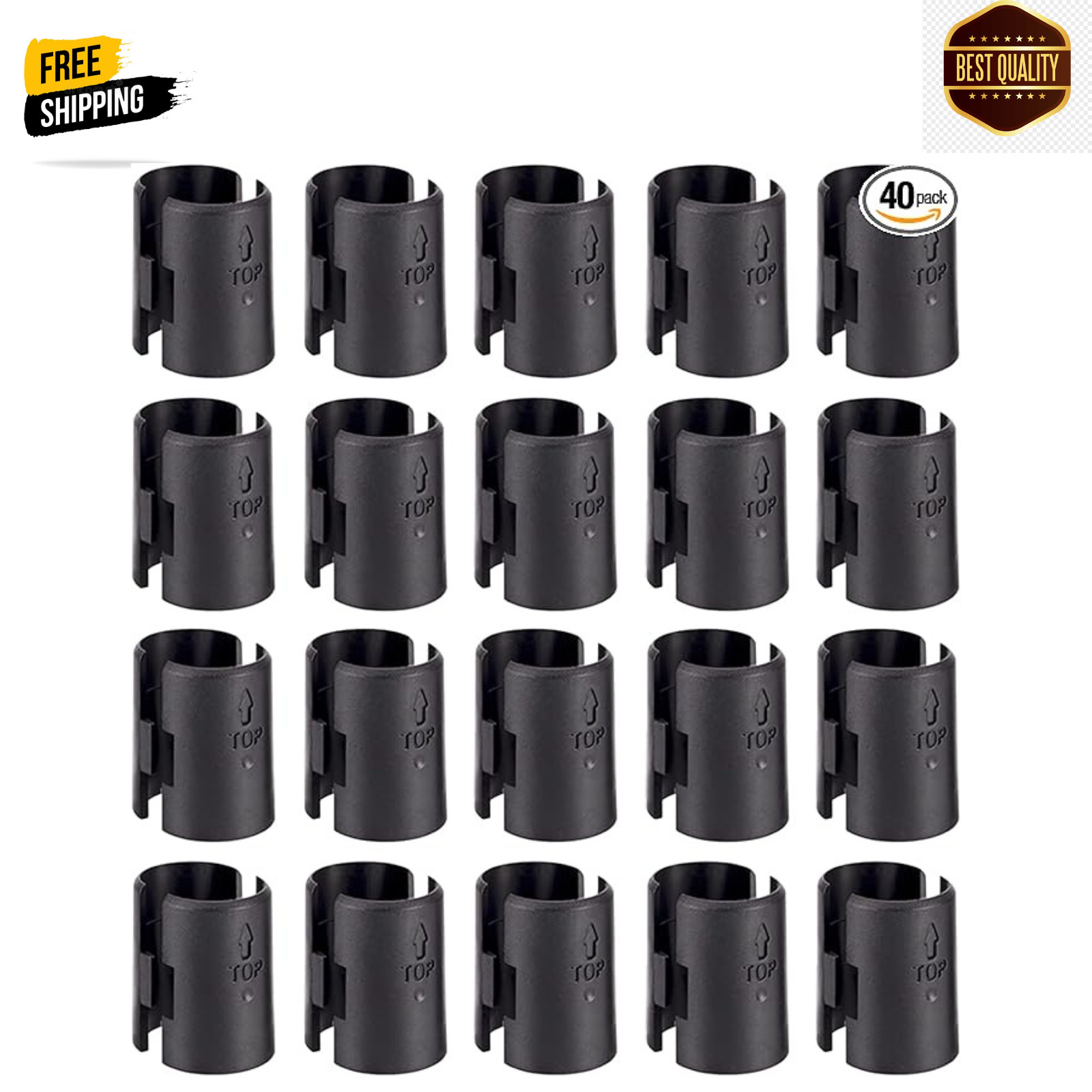 Wire Shelf Clips Shelving Split Sleeves Lock Metal Rack Fits 1" Post 8/40 Pieces