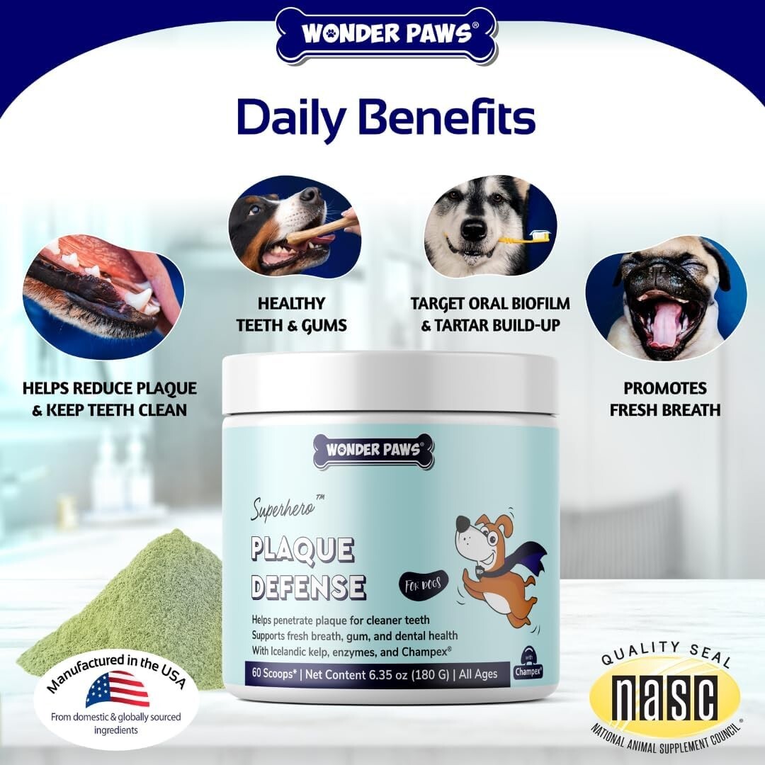 Dental Powder for Dogs – Teeth Cleaning & Dental Care Made Easy – 60 Scoops