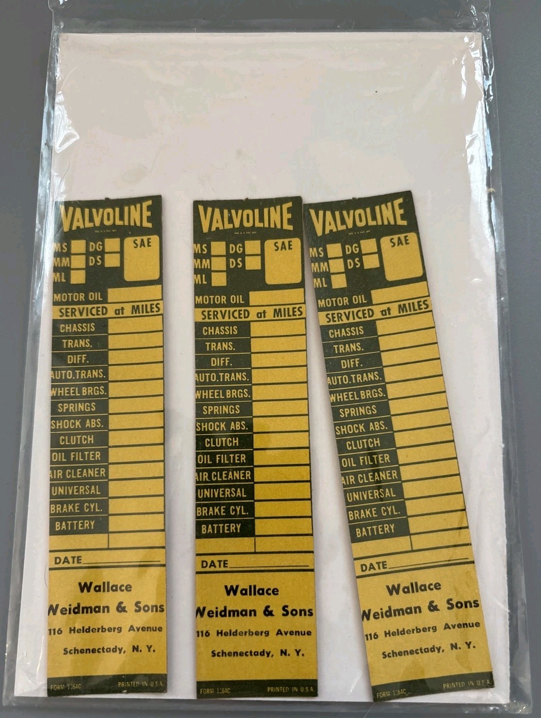 Vintage Valvoline Service Reminder Stickers Lot of 3 Oil Change Wallace Weidman
