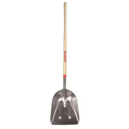 Razor-Back 53127 No. 10 12 Ga Scoop Shovel, Aluminum Blade, 62 In L Wood Wood