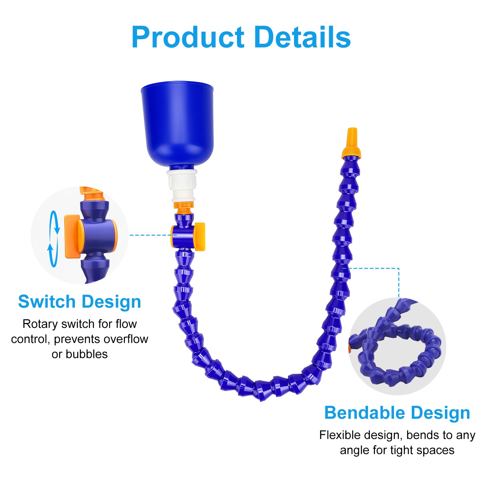 27" Flexible Bendable Transmission Oil Funnel w/ Switch & Filter for Car Fluids