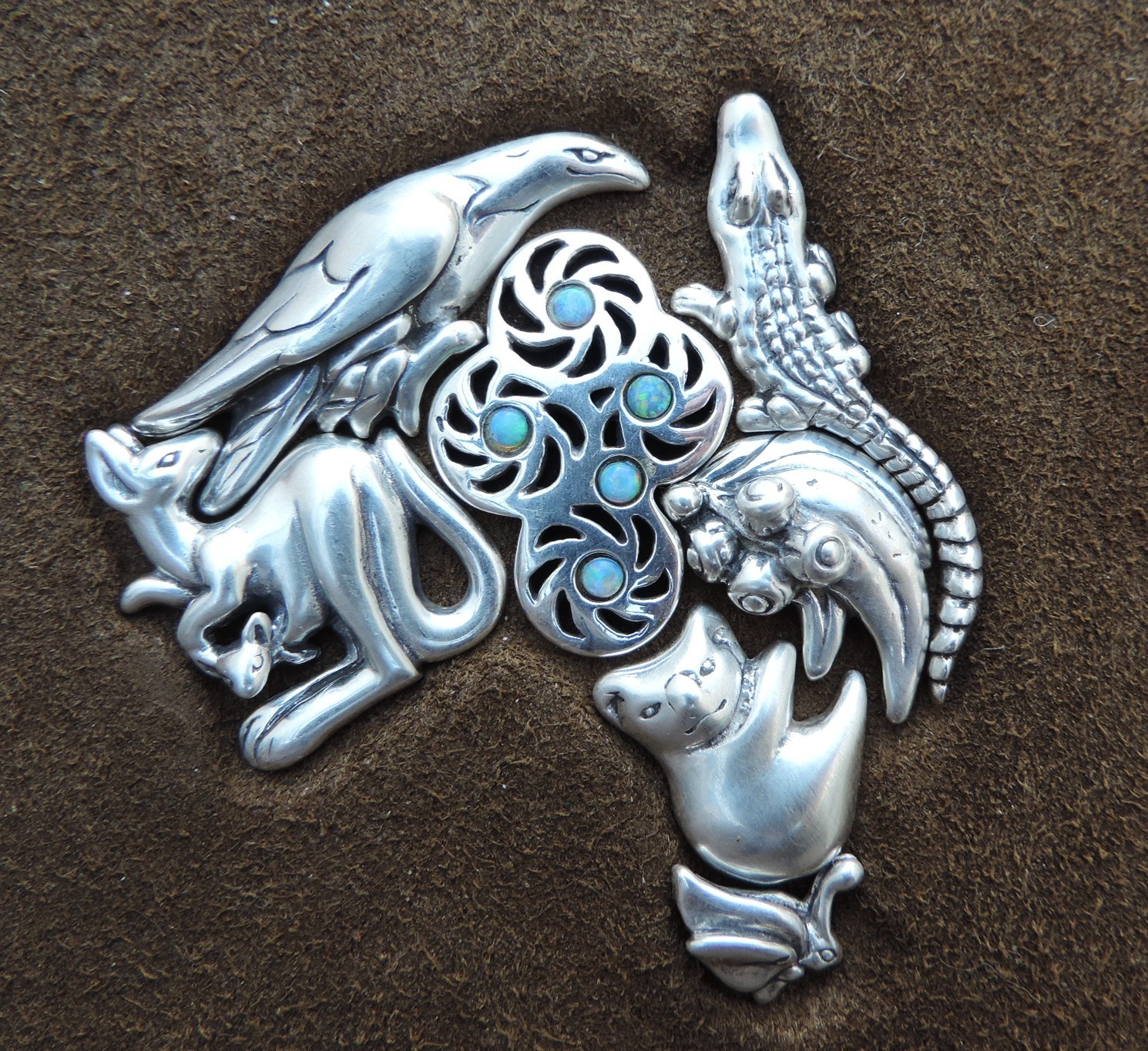 Ilaria Logi 'Southern Cross' Australia Sterling Silver 925 Map Puzzle w Box Rare