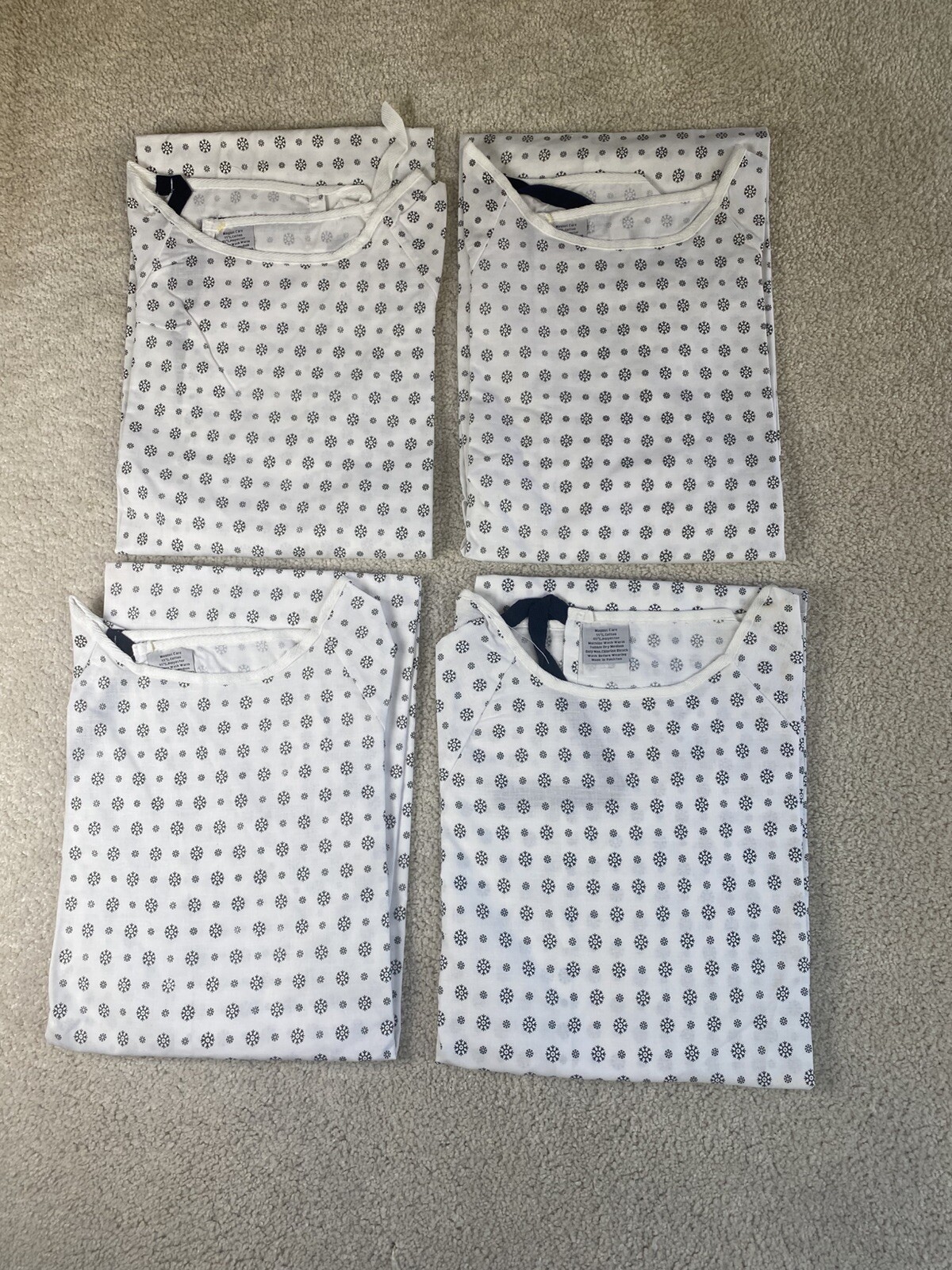 Magnus Care Hospital Patient Gowns SPA MEDICAL HOME CARE White NEW Lot of 4