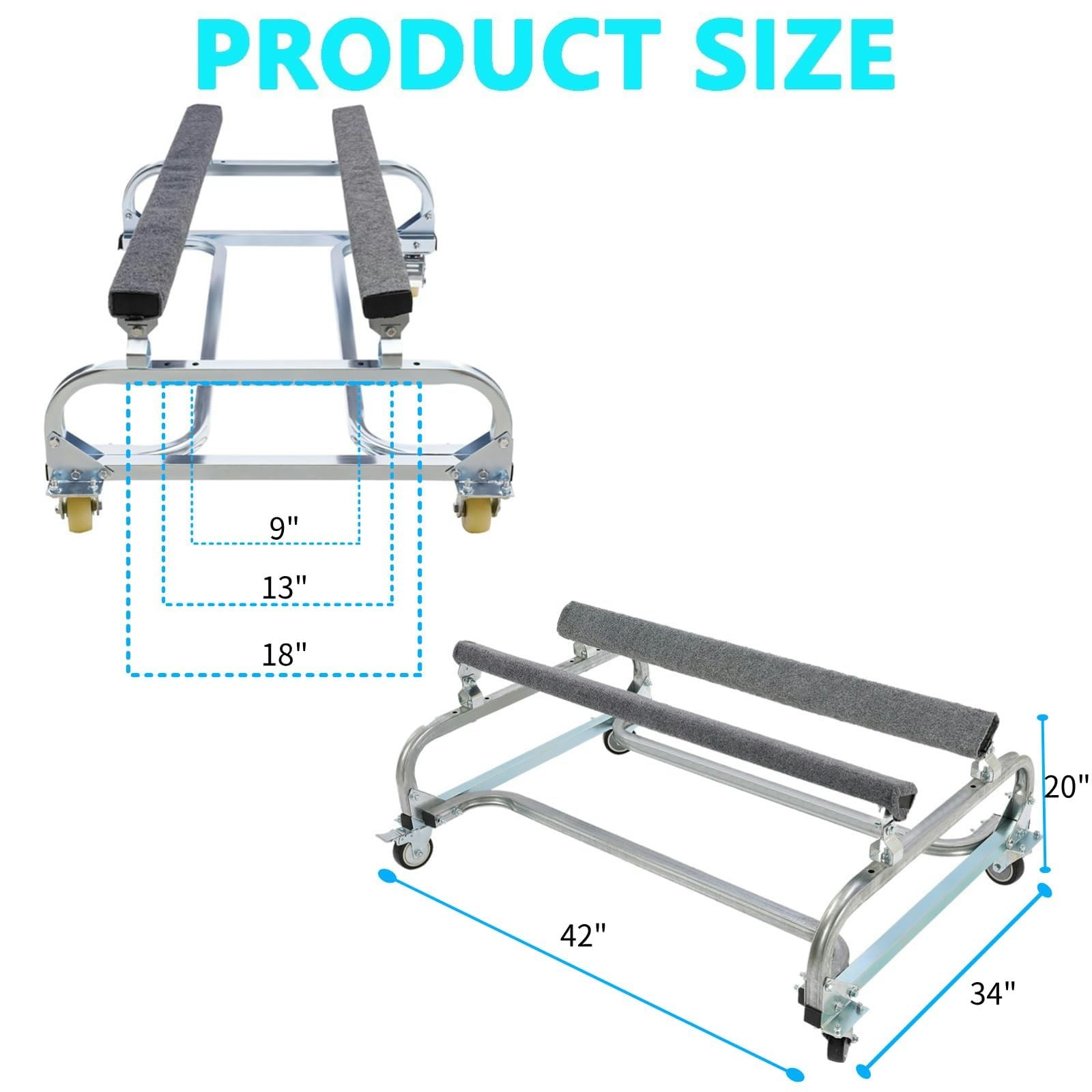 Adjustable Watercraft PWC Dolly Boat Jet Ski Dolly Stand Storage Cart W/1300lbs