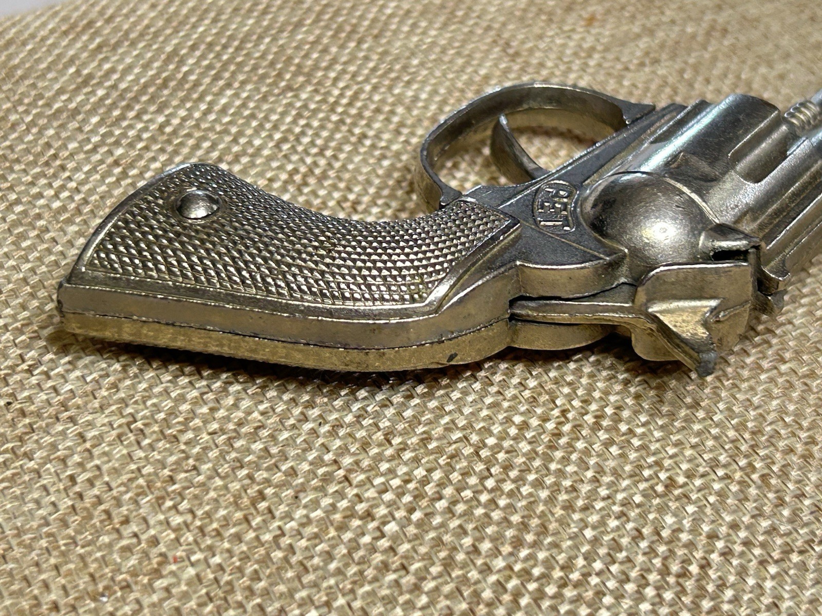 Vintage Hubley Pet Cap Gun Single Shot Mini Pistol 6" Western Cowboy Toy