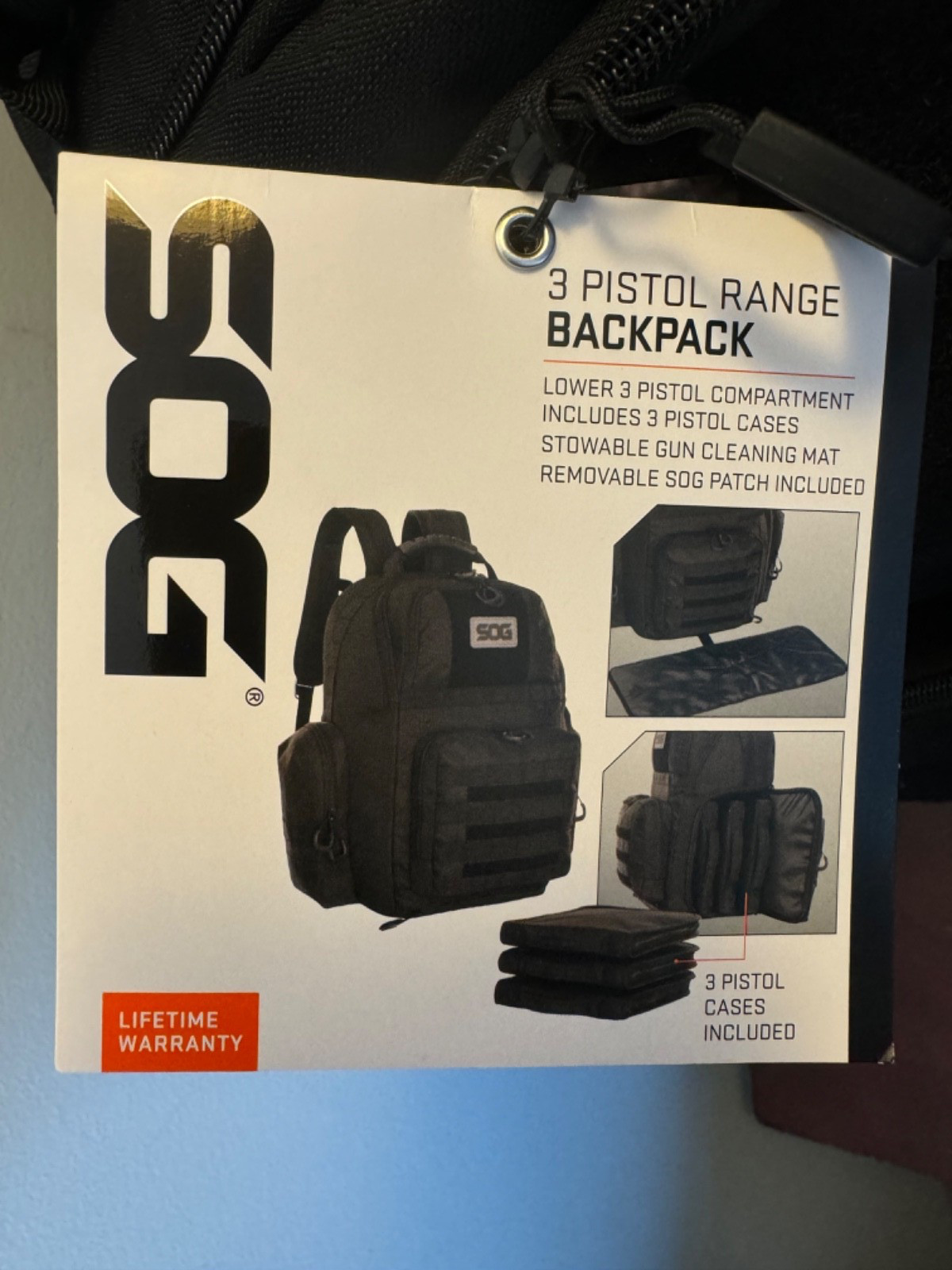 SOG Heavy Duty 3 Pistol Range Tactical Backpack W/3 Gun Cases Brand New w/ Tags