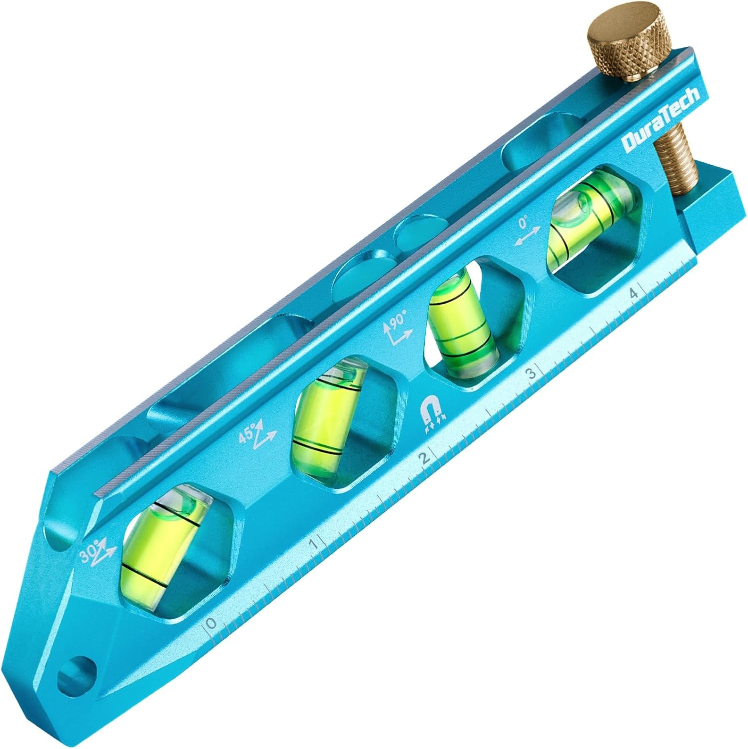DURATECH 6.25" Magnetic Torpedo Level 0°-90° Bubbles Aluminum Alloy w/SAE Metric