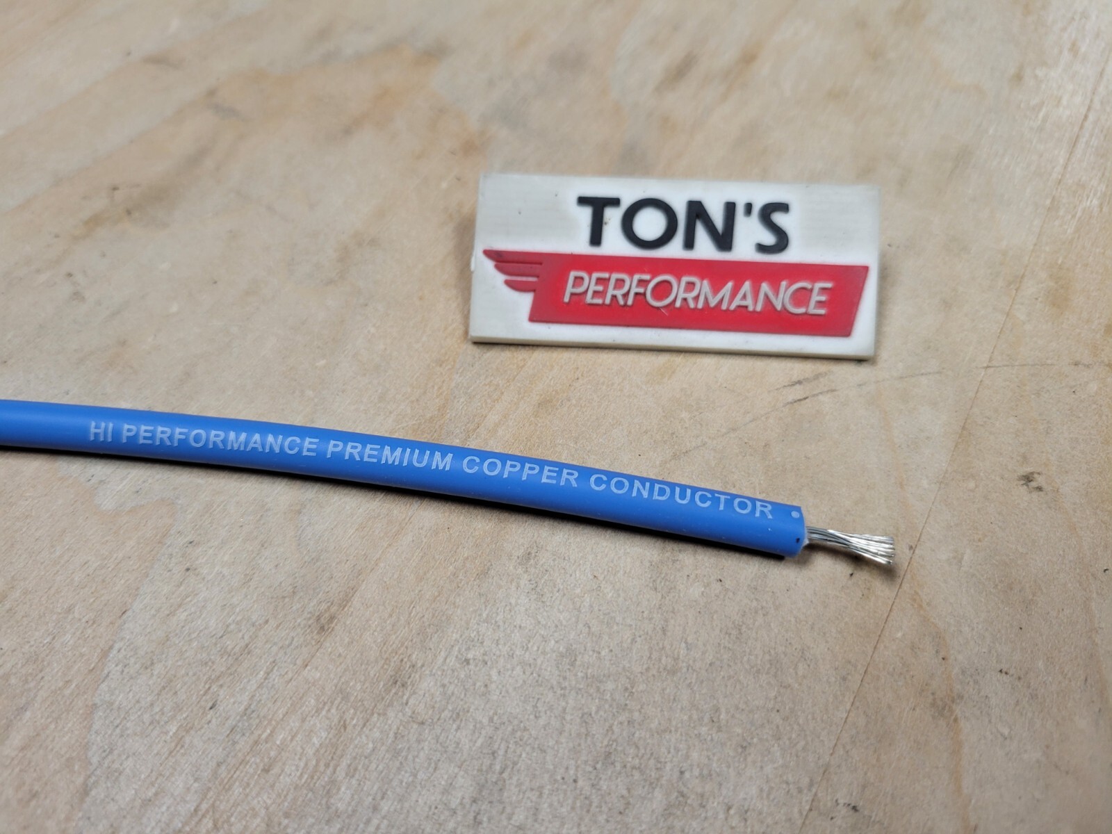 Blue 7mm solid copper core spark plug ignition wire sold by the foot Made in USA