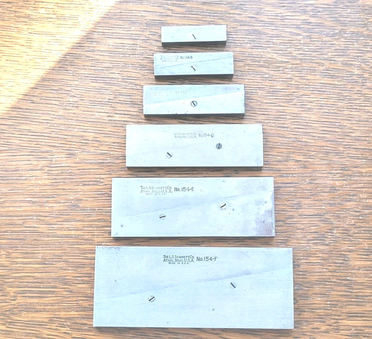 (6) Vintage L. S. Starrett No. 154 Parallels (A-F) Machinist Tools USA